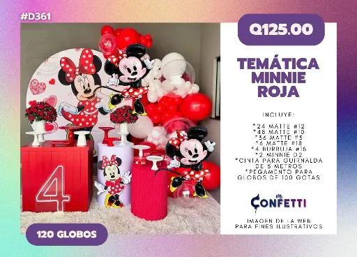 Set de Guirnalda Minnie Mouse Rojo #D361