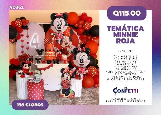 Set de Guirnalda Minnie Mouse Roja #D362
