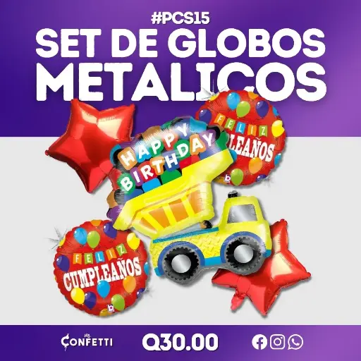 Set de 5 PCS Camión de Cumpleaños #PCS15