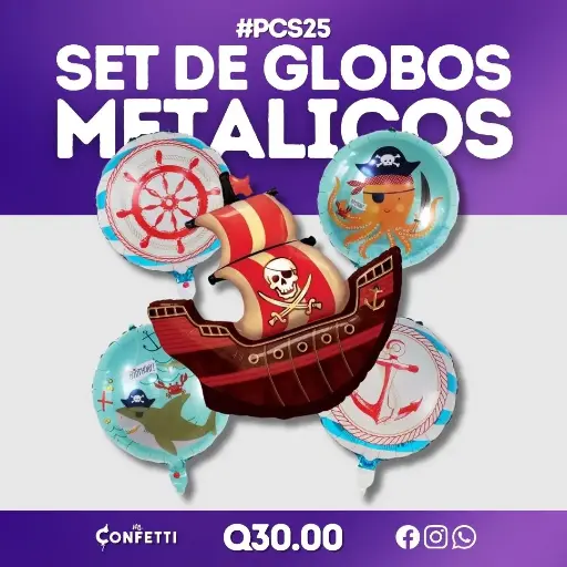 Set de 5 PCS Barco de Piratas #PCS25