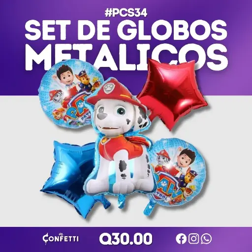 Set de 5 PCS Marshall Paw Patrol #PCS34