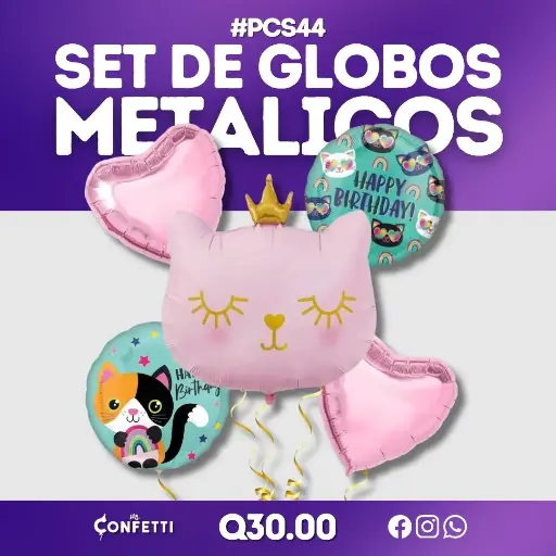 Set de 5 PCS Gatito Rosado #PCS44