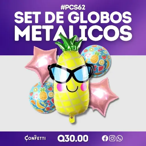 Set de 5 PCS Piña con Gafas #PCS62