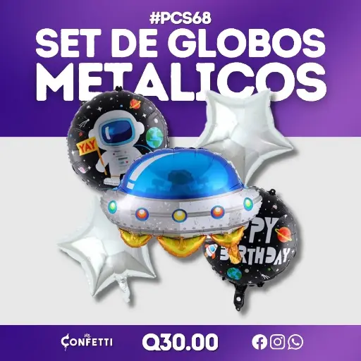 Set de 5 PCS Platillo Volador Galaxia #PCS68