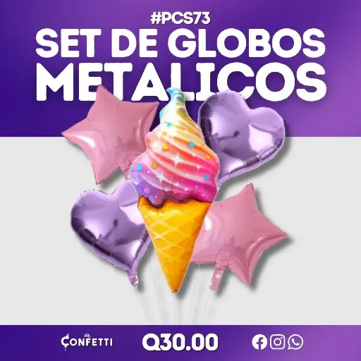 Set de 5 PCS Helado Arcoiris #PCS73