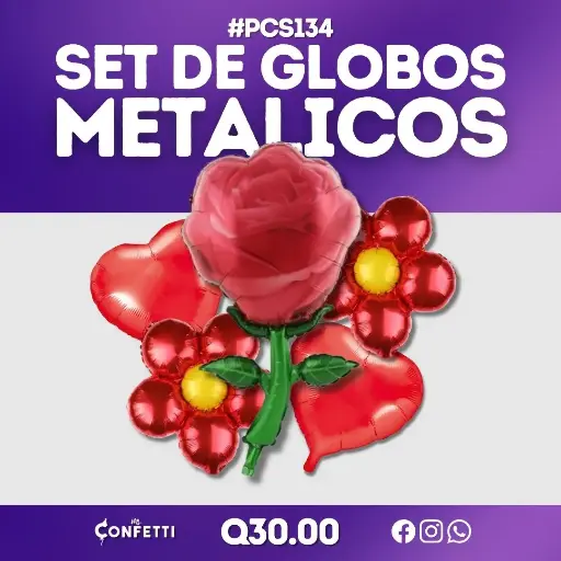 Set de 5PCS Rosa Roja #PCS134
