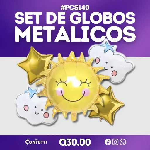 Set de 5PCS Sol Sonriente #PCS140
