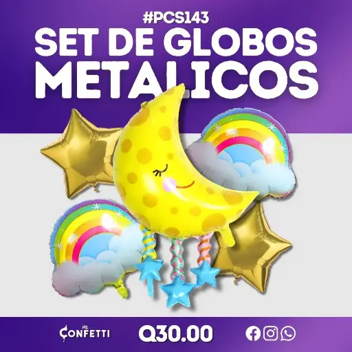 Set de 5PCS Luna con estrellas #PCS143