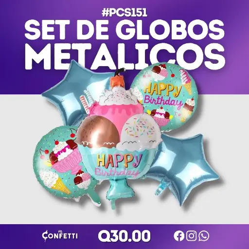 Set de 5PCS Helado #PCS151