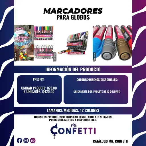 Marcadores para Globos