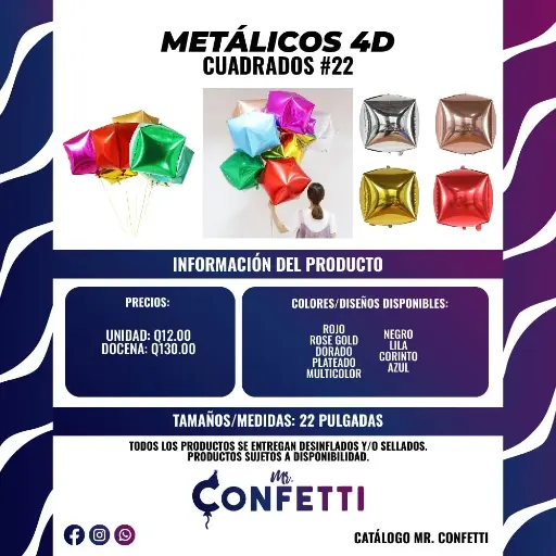 Metálicos 4D Cuadrados #22