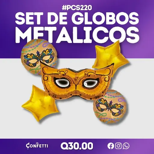Set de 5PCS Antifaz Carnaval #PCS220