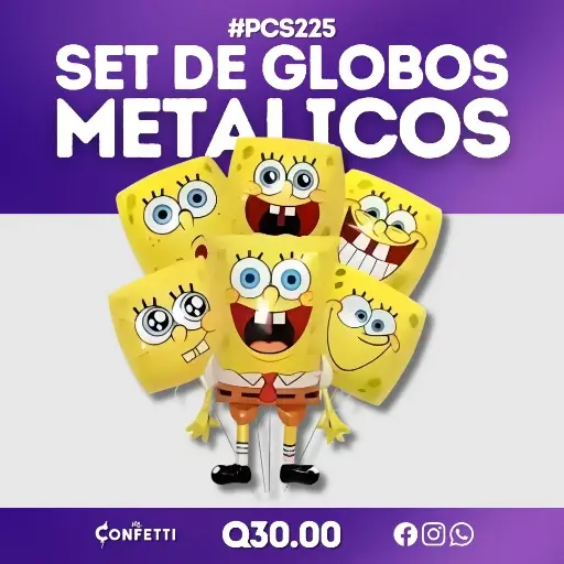 Set de 5PCS Bob Esponja #PCS225