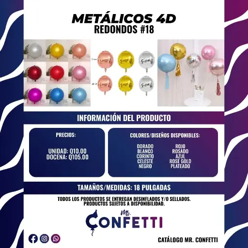 Metálicos 4D Redondos #18