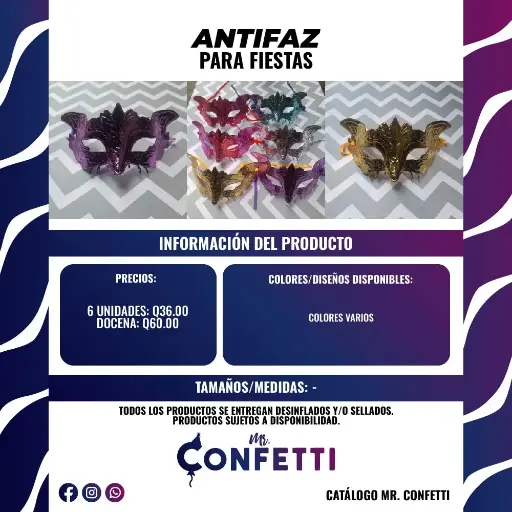 Antifaz para Fiestas