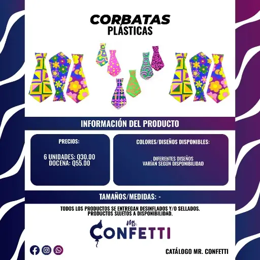 Corbatas Plásticas