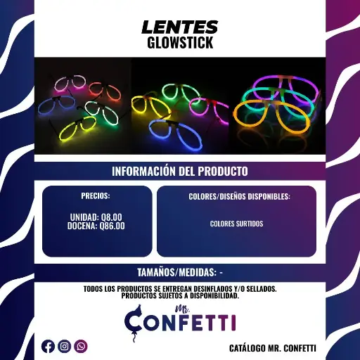 Lentes Glowstick Neón