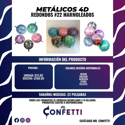Metálicos 4D Redondos #22 Marmoleados