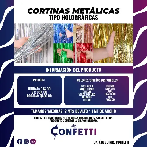 Cortinas metálicas Holográficas
