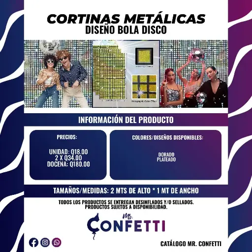 Cortinas diseño Bola Disco